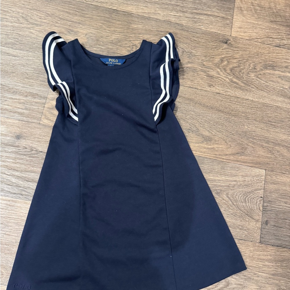 Polo by Ralph Lauren Blue A-Line Dress with Flutter Sleeves